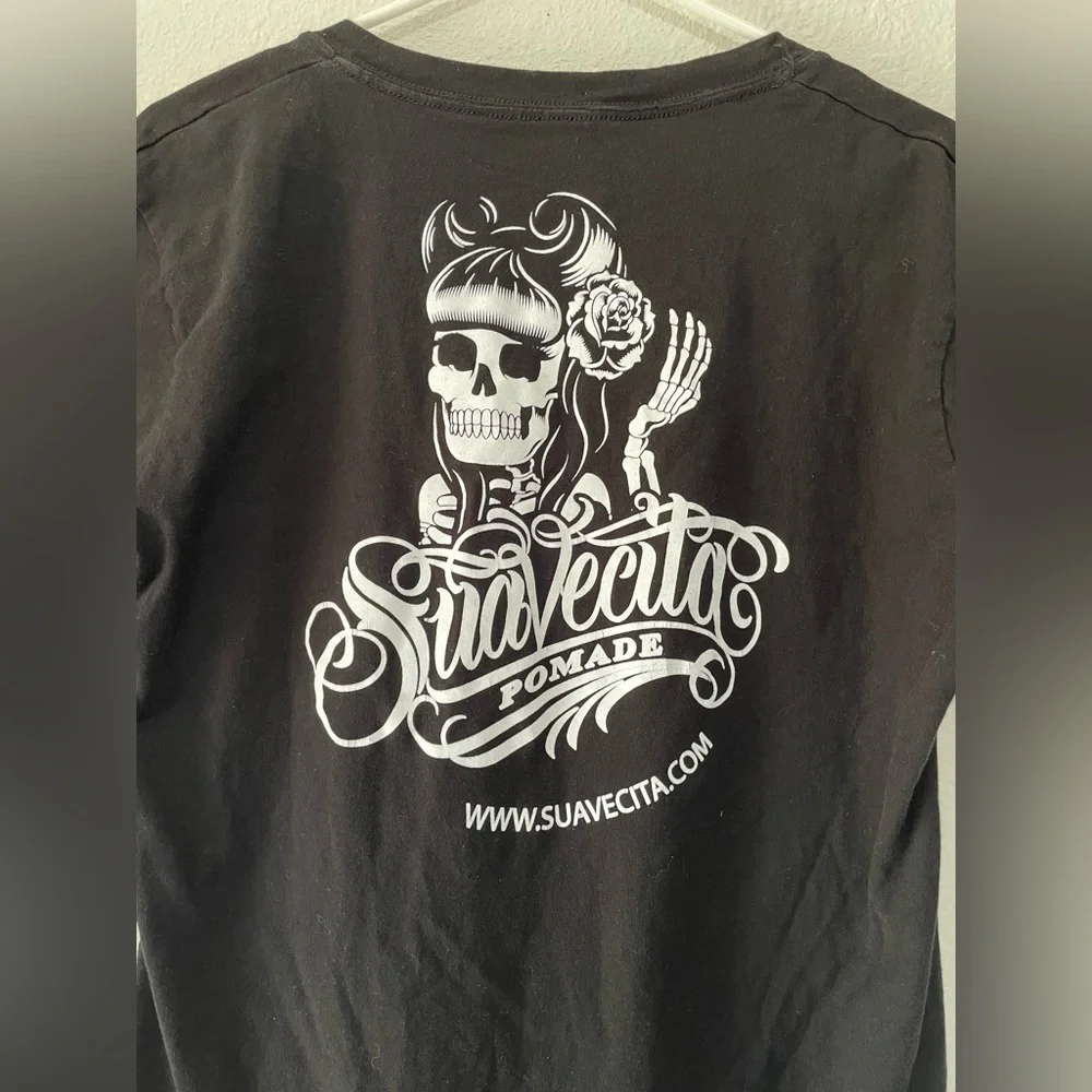 Suavecita Black T-Shirt with Design Skull size 2X 100% cotton